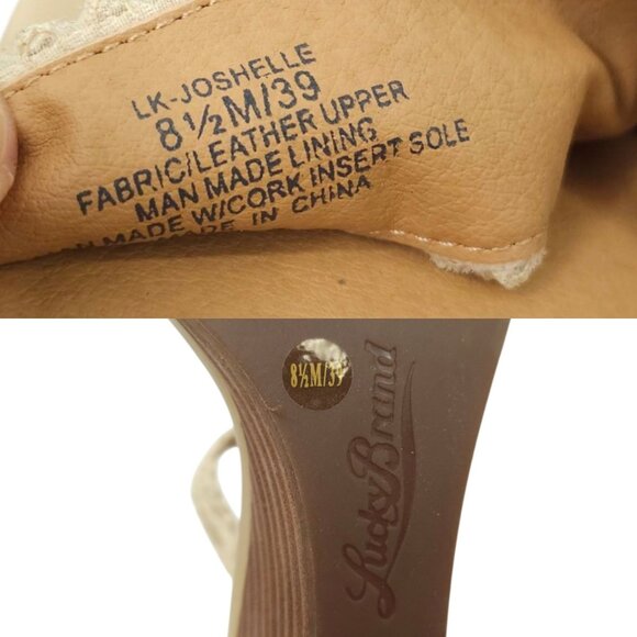 Lucky Brand Joshelle Wedge Heel Sandal Women 8.5 M Ankle Strap Zipper Back - Picture 8 of 15